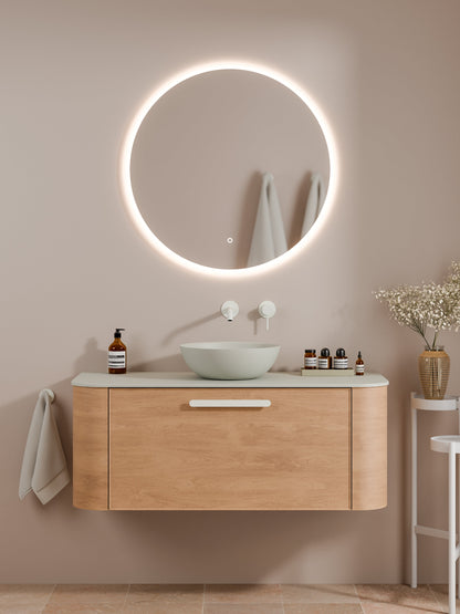 NATURE 1200 AXEL BATHROOM VANITY - SOLID SLAB TOP DEVON OAK