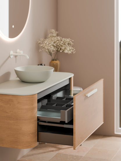 NATURE 1200 AXEL BATHROOM VANITY - SOLID SLAB TOP DEVON OAK