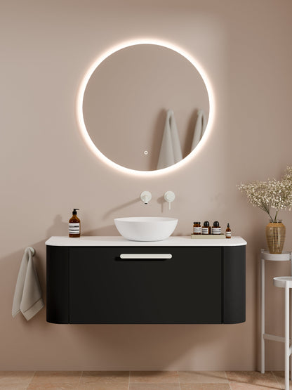 NATURE 1200 AXEL VANITY - SOLID SLAB TOP MATTE BLACK