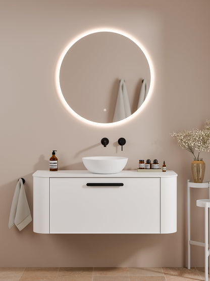 NATURE 1200 AXEL BATHROOM VANITY - SOLID SLAB TOP MATTE WHITE