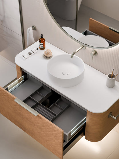 NATURE 1200 ORCHARD BATHROOM VANITY - SOLID SLAB TOP DEVON OAK