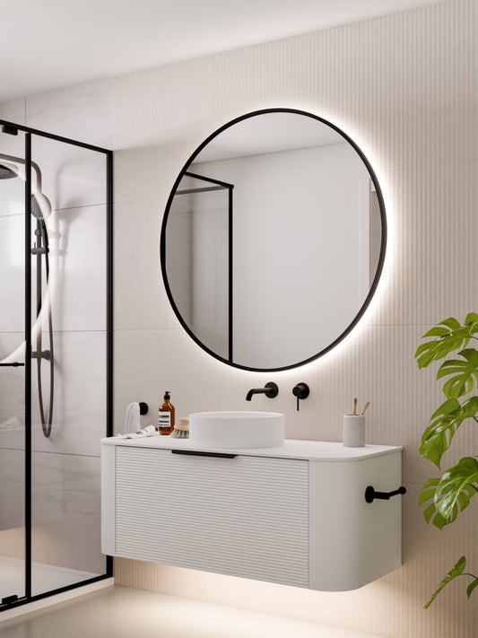 NATURE 1200 ORCHARD BATHROOM VANITY - SOLID SLAB TOP MATTE WHITE