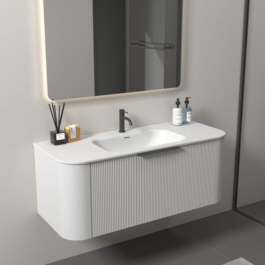 NATURE 1200 PILLAR BATHROOM VANITY MATTE WHITE