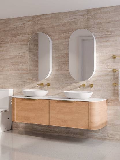 NATURE 1800 AXEL BATHROOM VANITY RANGE - SOLID SLAB TOP DEVON OAK