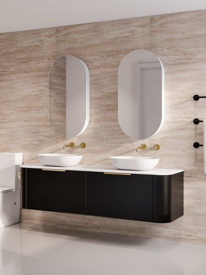 NATURE 1800 AXEL BATHROOM VANITY RANGE - SOLID SLAB TOP MATTE BLACK