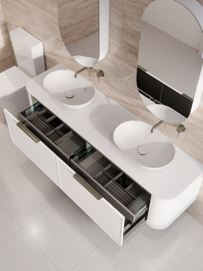 NATURE 1800 AXEL VANITY RANGE - SOLID SLAB TOP MATTE WHITE