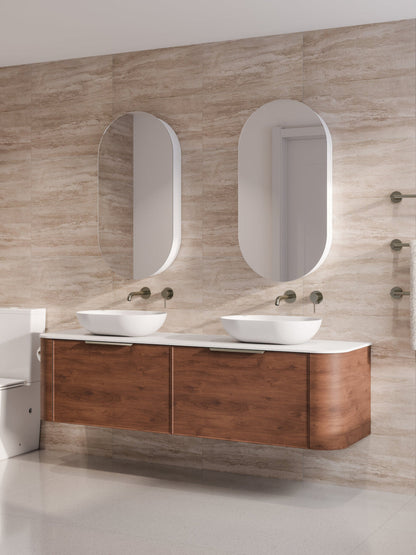NATURE 1800 AXEL BATHROOM VANITY RANGE - SOLID SLAB TOP WALNUT