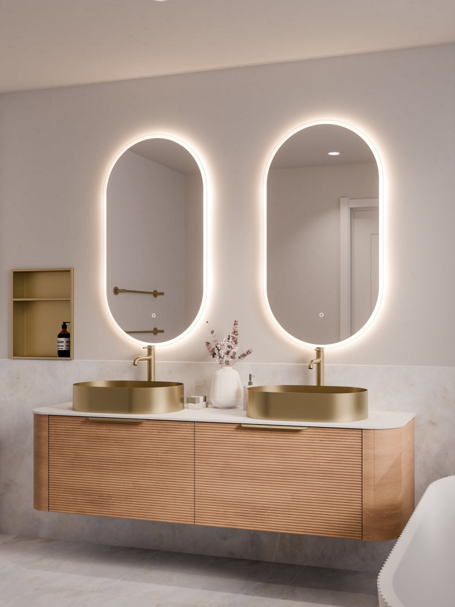 NATURE 1800 ORCHARD BATHROOM VANITY RANGE - SOLID SLAB TOP DEVON OAK