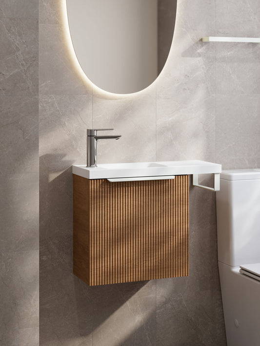 LINEARE PILLAR 450 OFFSET VANITY TOP - RIGHT HINGE