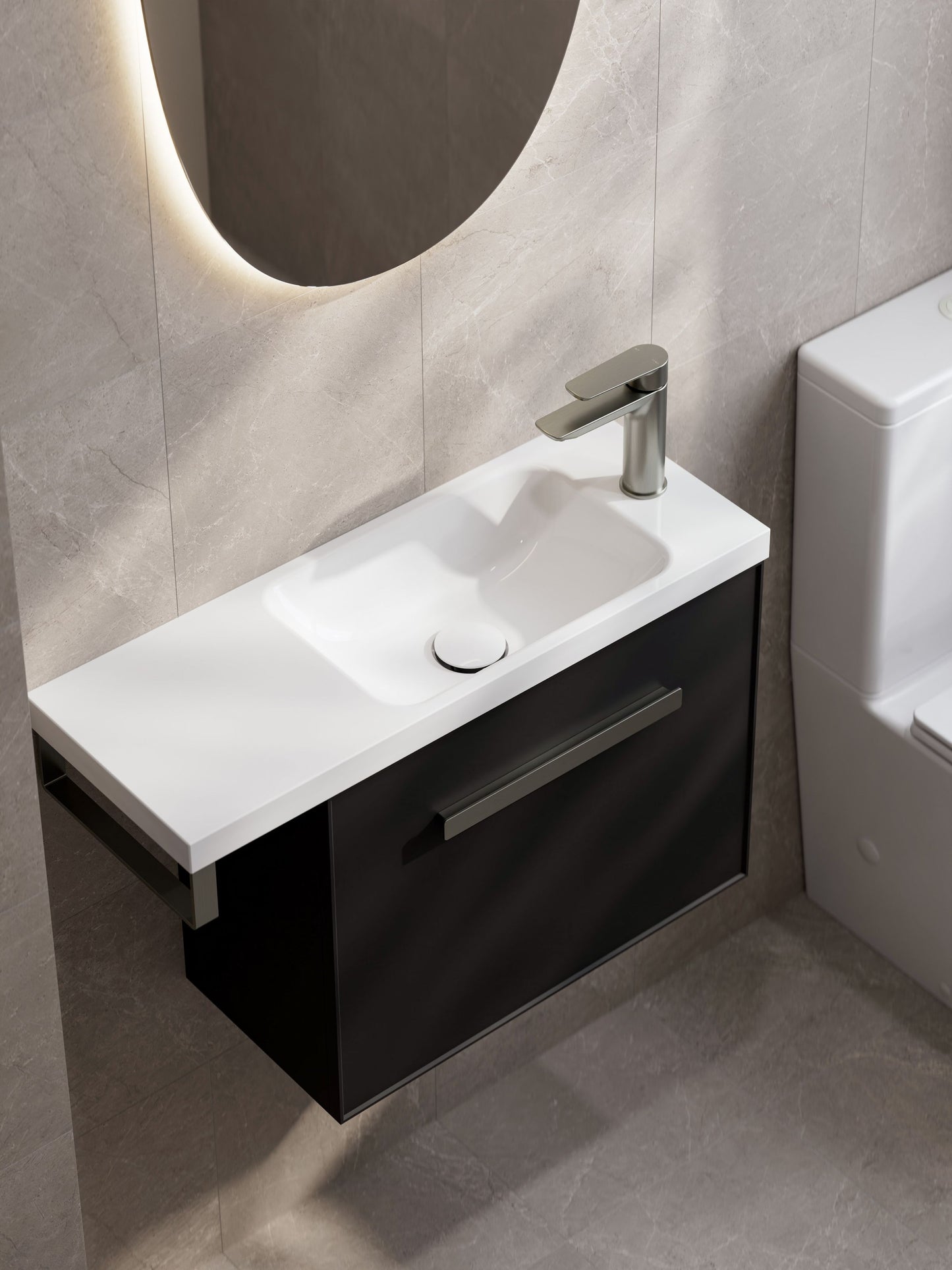LINEARE AXEL 550 OFFSET VANITY TOP - LEFT HINGE