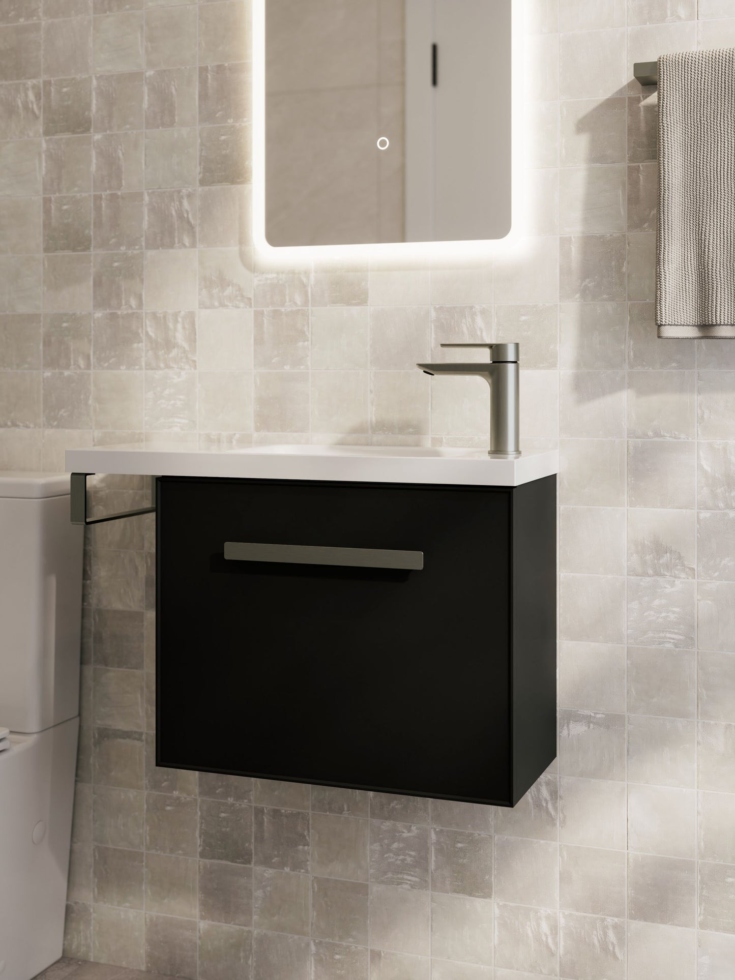 LINEARE AXEL 550 OFFSET VANITY TOP - LEFT HINGE
