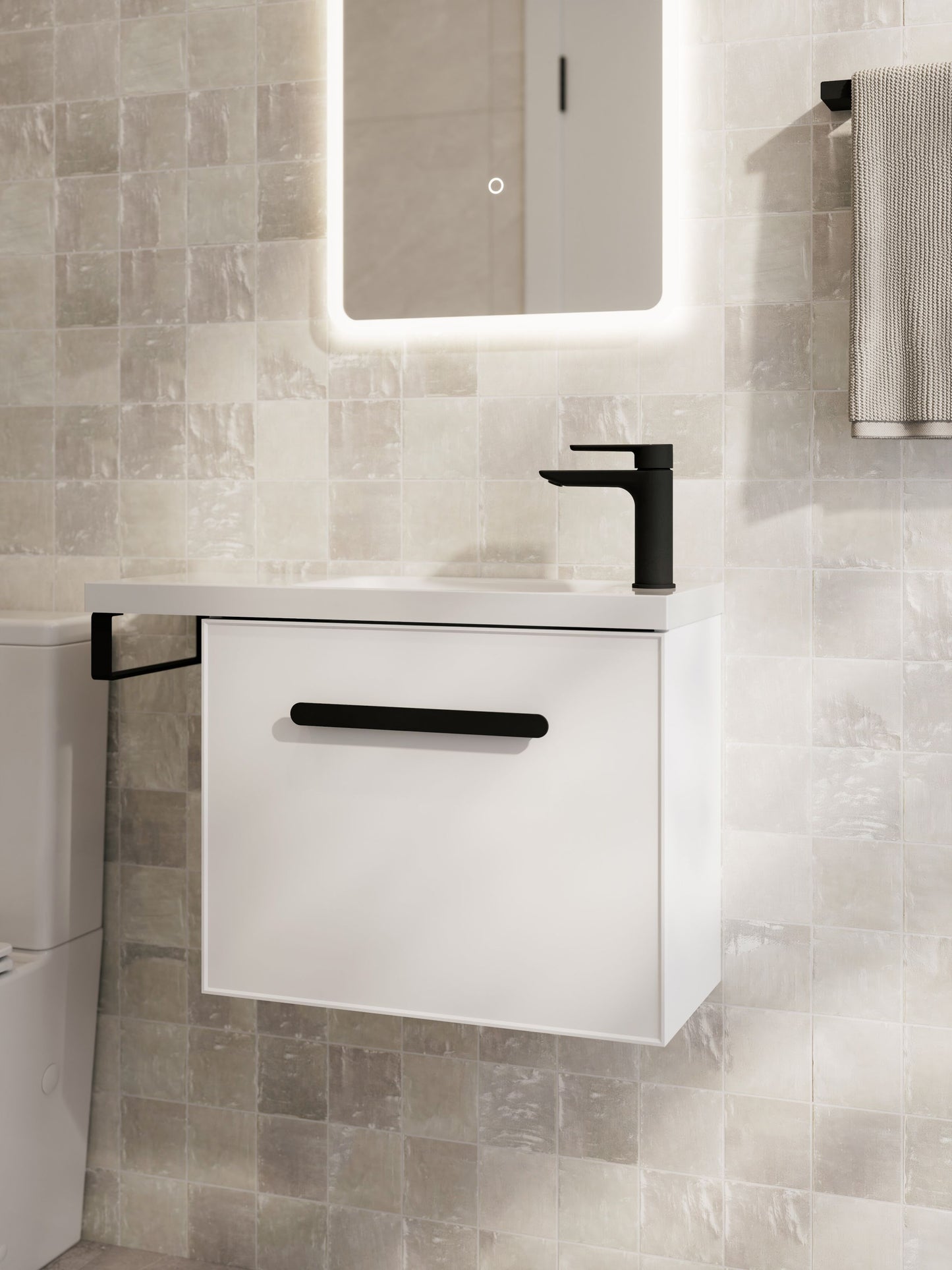 LINEARE AXEL 550 OFFSET VANITY TOP - LEFT HINGE