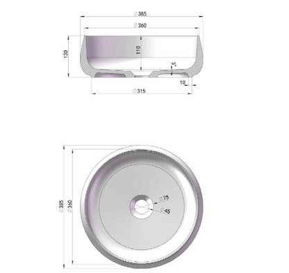 CODE VILLASTONE 385 OPAL COUNTER TOP BASIN