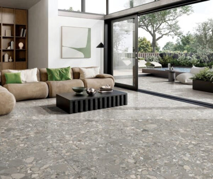PEBBLES DARK GREY MATT TILES 600×600