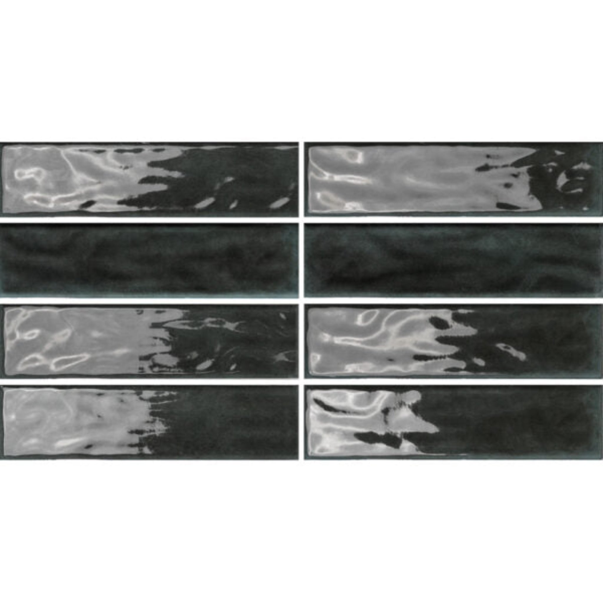BOUTIQUE SUBWAY CHARCOAL GLOSS RIPPLE TILE 75×300 – Flush Bathroomware
