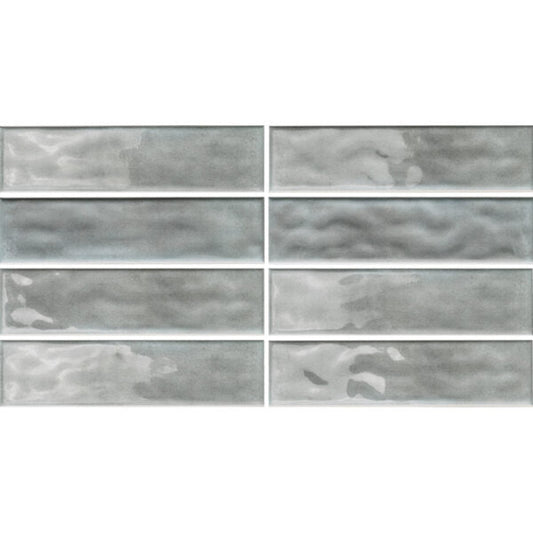 RESORT GREY GLOSS RIPPLE TILES 75×300