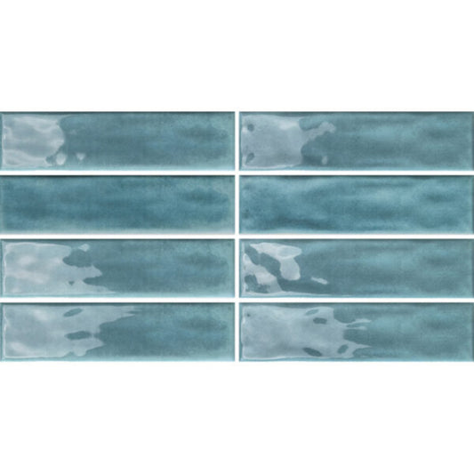 RESORT POWDER BLUE GLOSS RIPPLE TILES 75×300