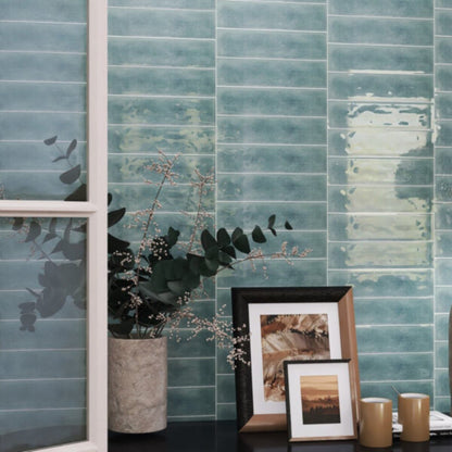 RESORT SEAFOAM GLOSS RIPPLE TILES 75×300