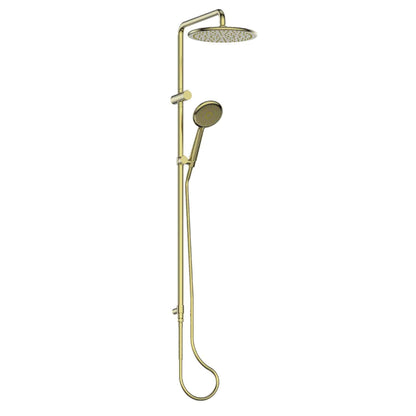 ROCCO TWIN RAIL SHOWER BRUSHED BRASS