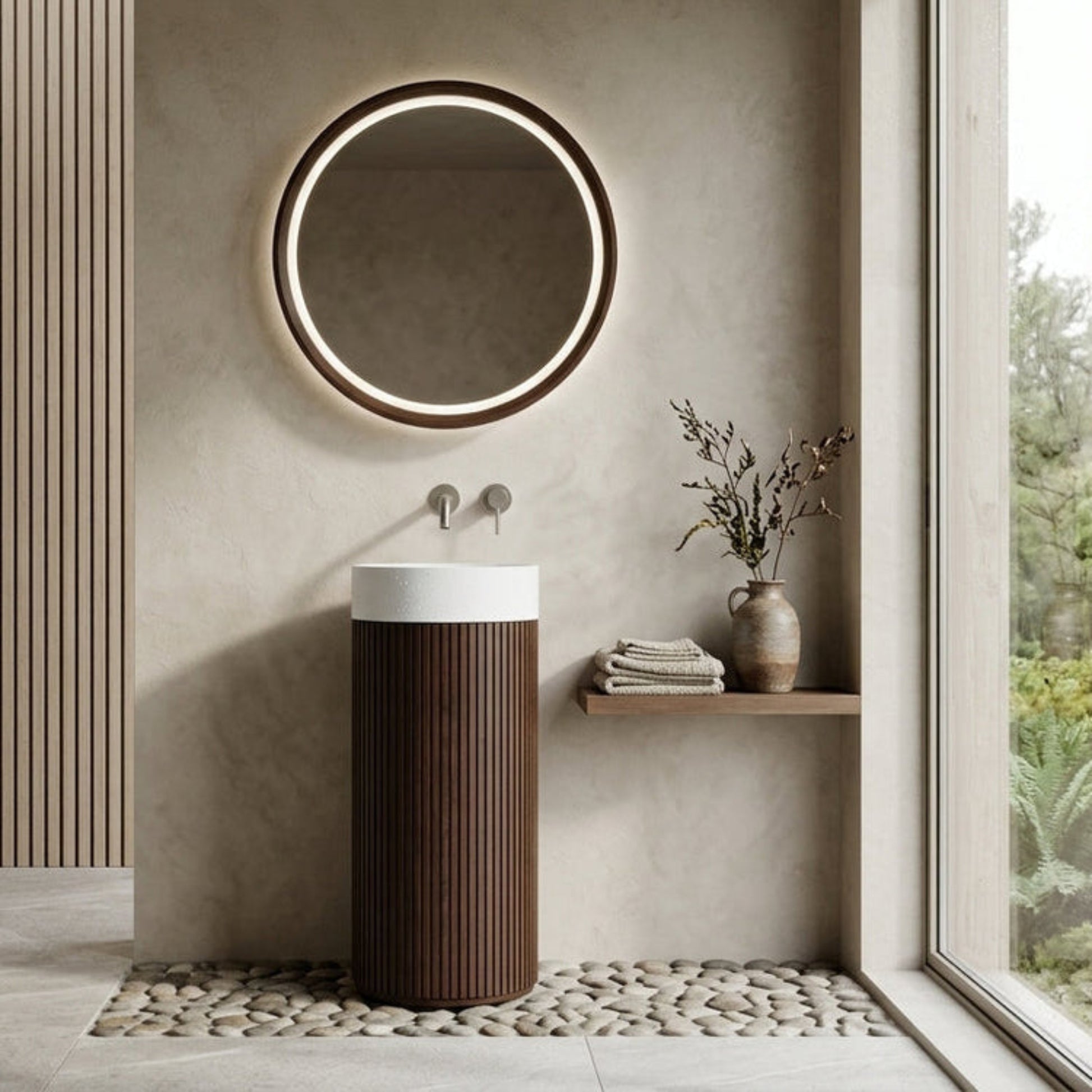 SORA PEDESTALL VANITY | WITH BASIN