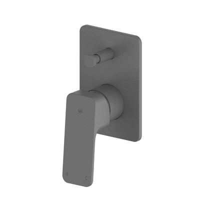 SWEPT SHOWER/BATH DIVERTER MIXER GUNMETAL