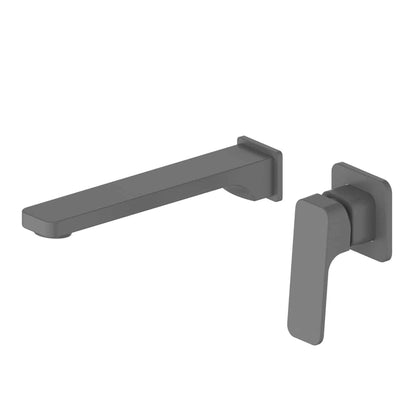 SWEPT WALL BASIN MIXER GUNMETAL