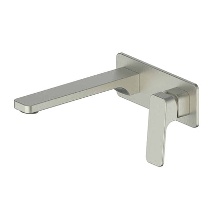 SWEPT WALL BASIN MIXER W/FACEPLATE BRUSHED NICKEL