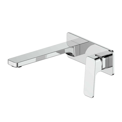 SWEPT WALL BASIN MIXER W/FACEPLATE CHROME