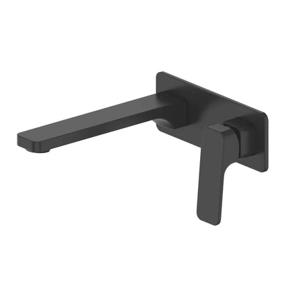 SWEPT WALL BASIN MIXER W/FACEPLATE MATTE BLACK