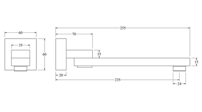 CODE FLOW SWIVEL BATH SPOUT - 6 COLOURS