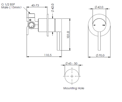 CODE NATURE SHOWER MIXER - 7 COLOURS