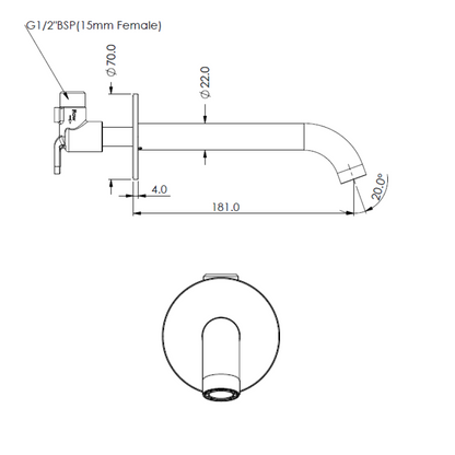 CODE NATURE BATH SPOUT - 8 COLOURS