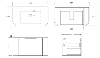 NATURE 900 PILLAR VANITY RANGE