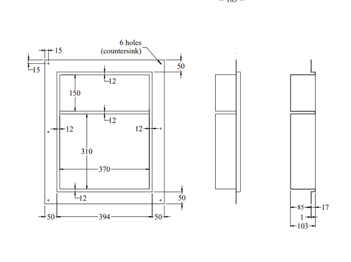 CODE ACACIA SHOWER NICHE WITH SHELF