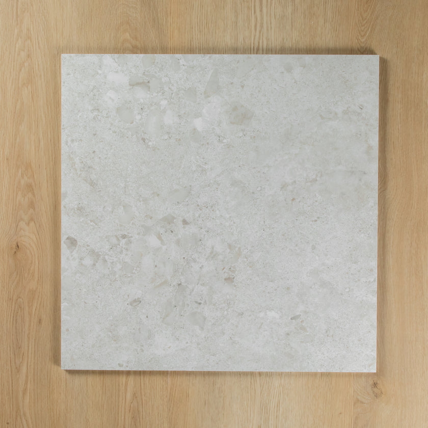 POSITANO TERRAZZO WHITE MATTE INTERNAL TILE 600×600