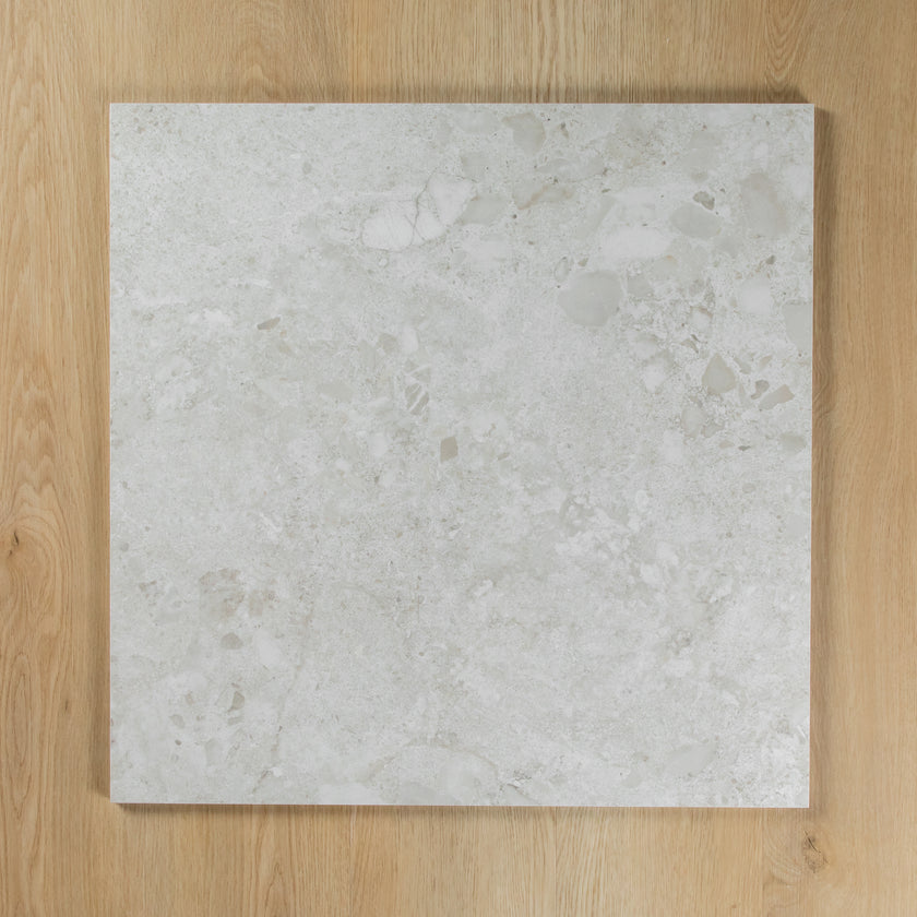 POSITANO TERRAZZO WHITE MATTE INTERNAL TILE 600×600