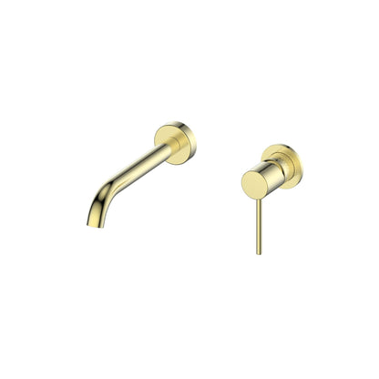 Tesora Wall Basin Mixer Brushed Brass