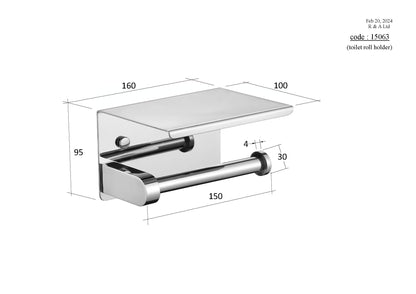 CODE VERSA TOILET ROLL HOLDER | WITH SHELF