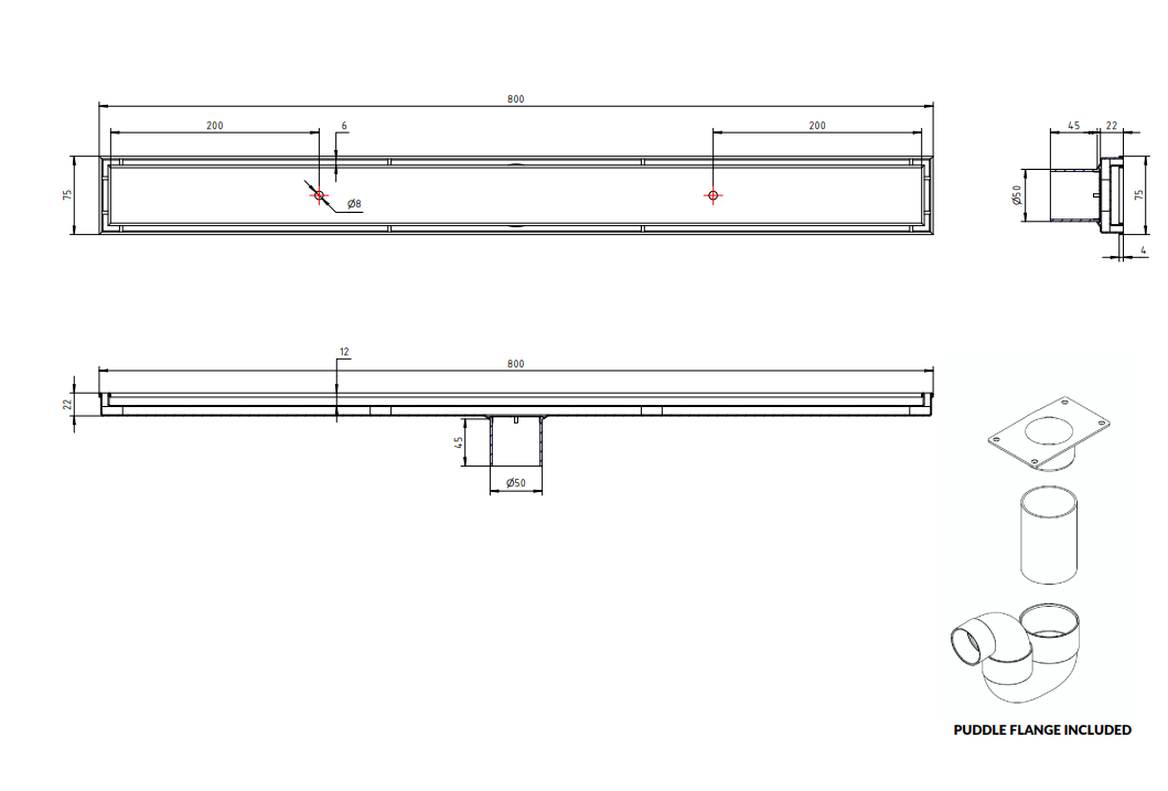 CODE VERSA 800 TILED CHANNEL DRAIN