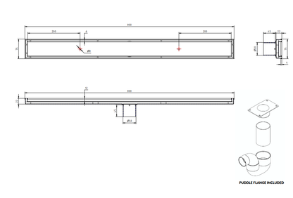 CODE VERSA 800 TILED CHANNEL DRAIN