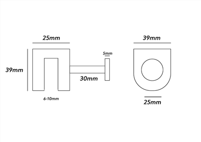 CODE VERSA ROUND SHOWER SCREEN HOOKS - 7 COLOURS