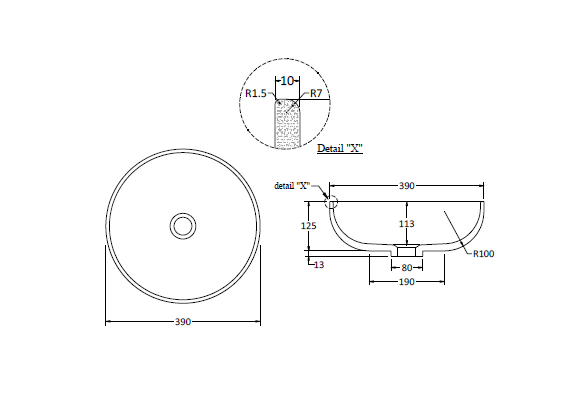 CODE ROUND VILLASTONE BASIN 390MM - 5 COLOURS
