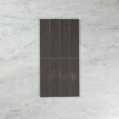 WAVE SUBWAY CHARCOAL GLOSS TILE 75×300