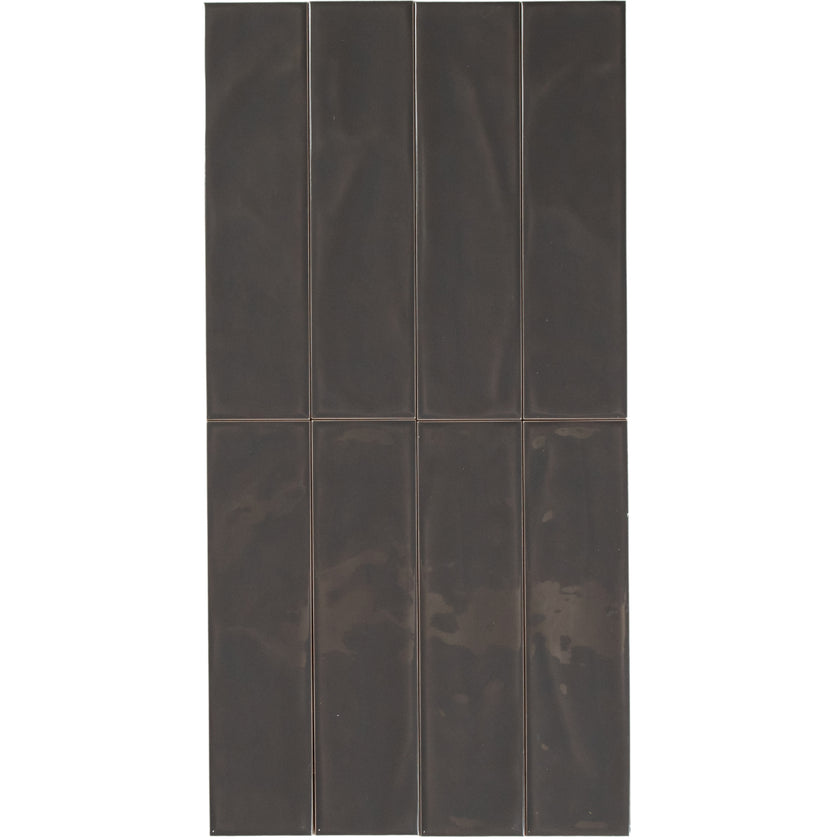 WAVE SUBWAY CHARCOAL GLOSS TILE 75×300