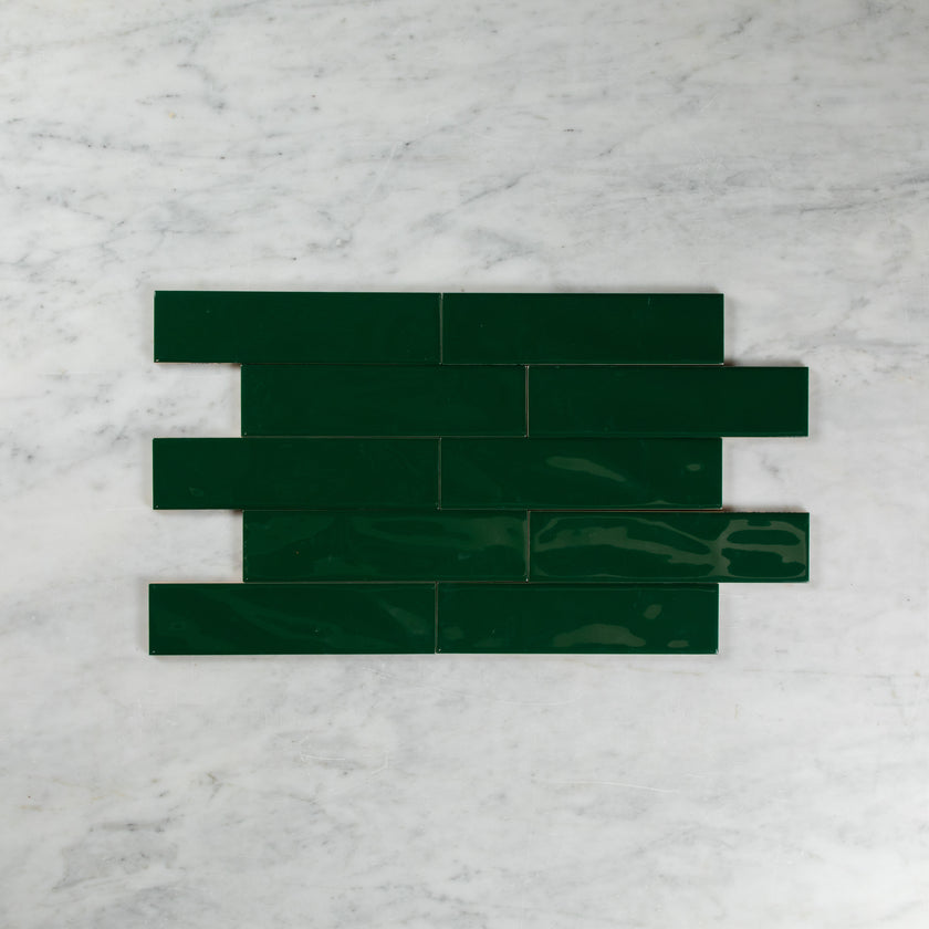 WAVE SUBWAY GREEN GLOSS TILE 75×300