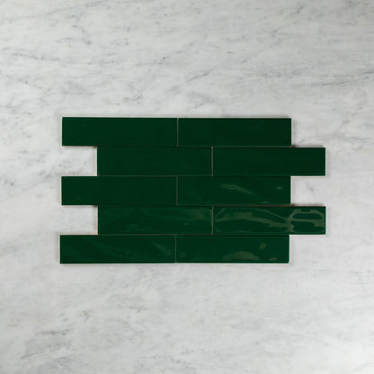 WAVE SUBWAY GREEN GLOSS TILE 75×300
