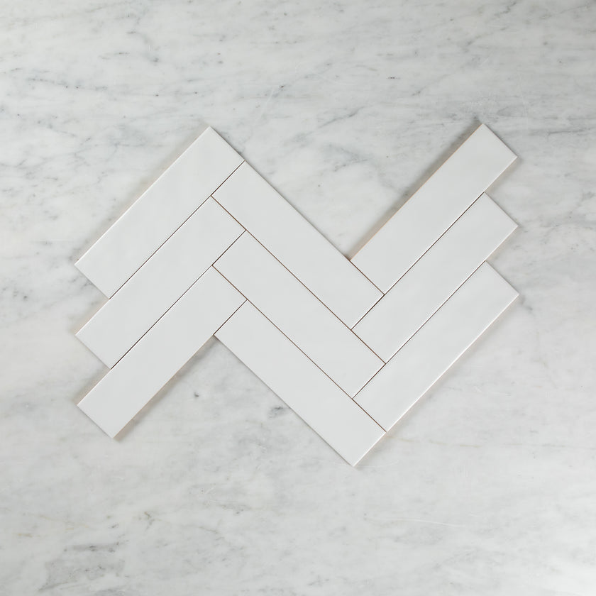 WAVE SUBWAY MATTE WHITE TILE 75×300