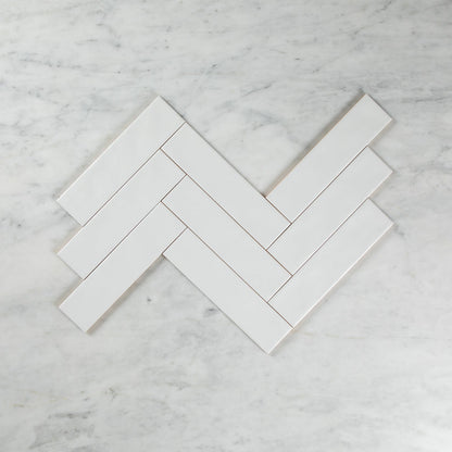 WAVE SUBWAY MATTE WHITE TILE 75×300