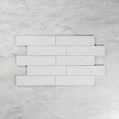 WAVE SUBWAY GLOSS WHITE TILE 75×300