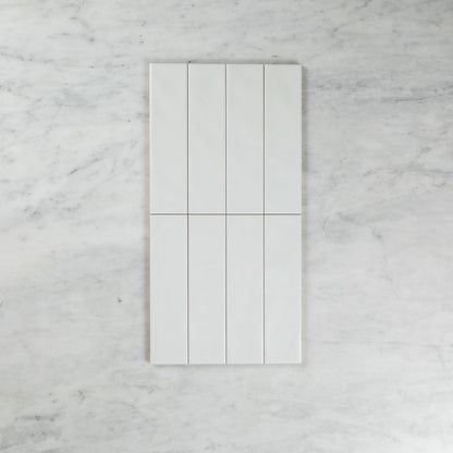 WAVE SUBWAY MATTE WHITE TILE 75×300